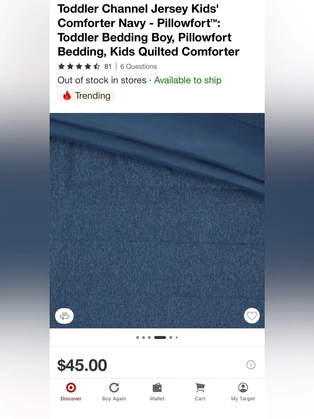 Pillowfort Indigo Blue Quilted Comforter